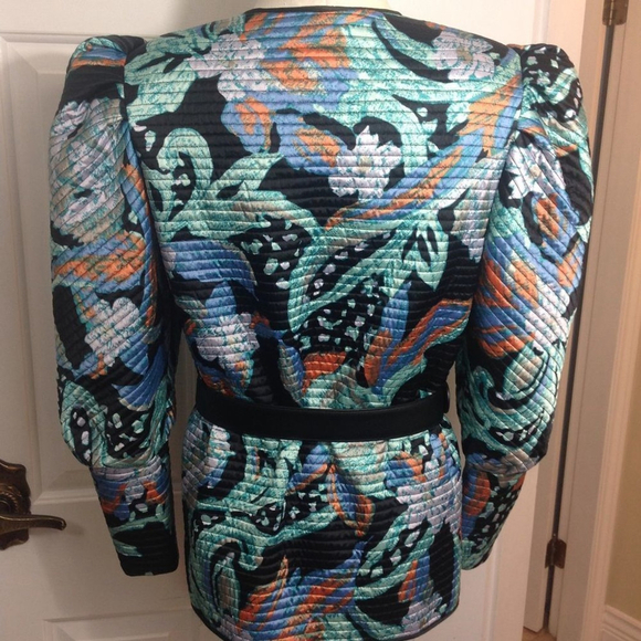 Vintage Pierre Labiche Silk Puff Sleeve Open Front Jacket S - Picture 6 of 13